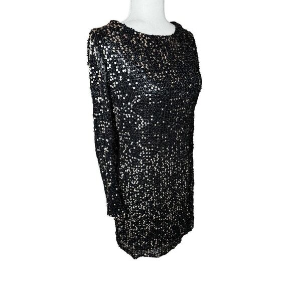 NWT Betsy & Adam Long Sleeve Raindrop Sequin Drape mini Dress size 12 - Picture 7 of 14